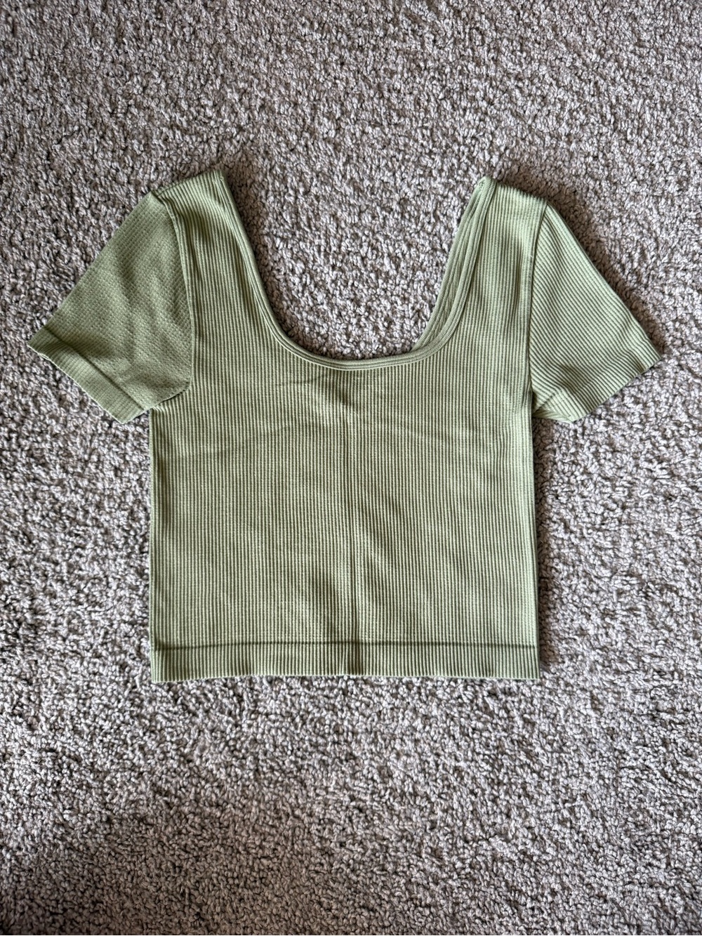 Reversible Ribbed Crop Top - Sage Green